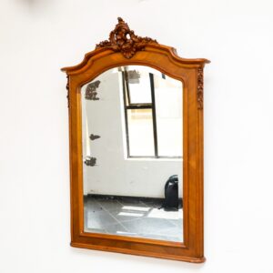 Antique Mirror walnut wooden framed, louis quinze 15, Rococo Style made in France appx. in 1900.