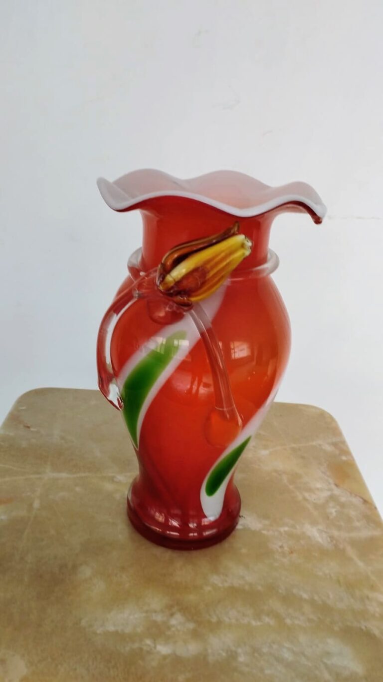Beautiful Orange Flower Vase Milele Antiques